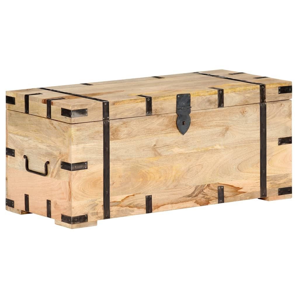 Chest natural solid mango wood large chest rectangular rustic