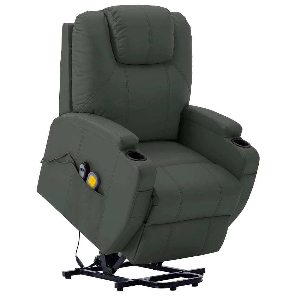 Stand up massage chair anthracite faux leather, pvc, iron standard