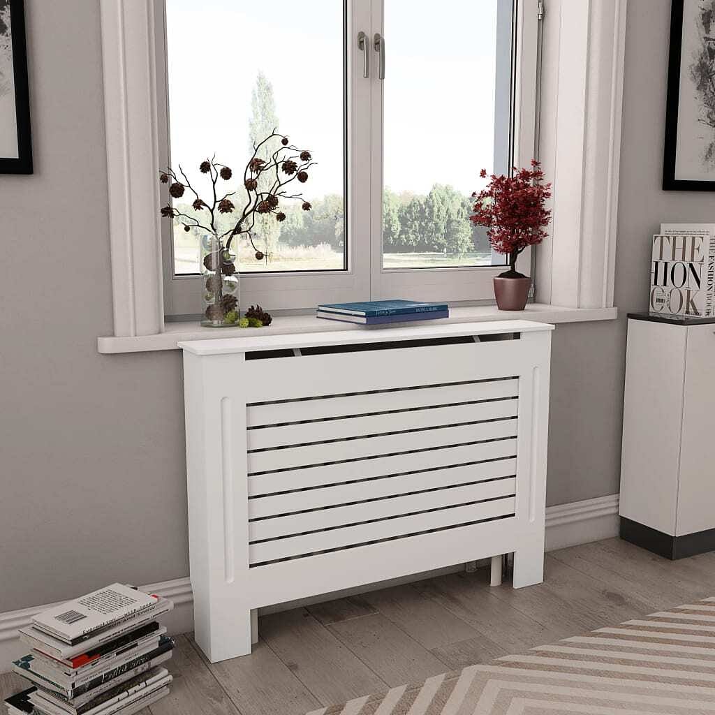 Radiator covers 2 pcs white 44.1"x7.5"x32.1" mdf