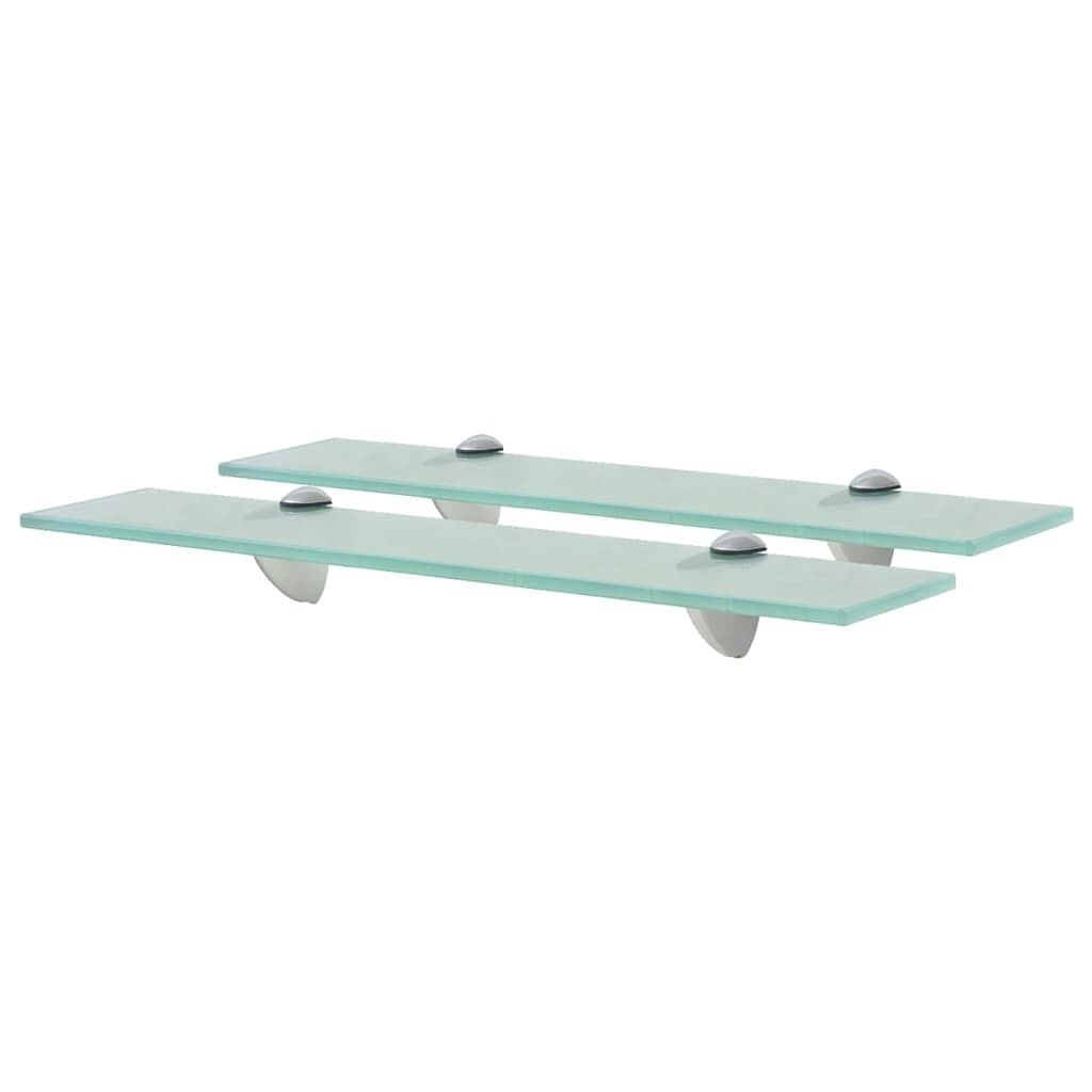 Floating shelf set of 2 clear tempered safety glass, zinc alloy