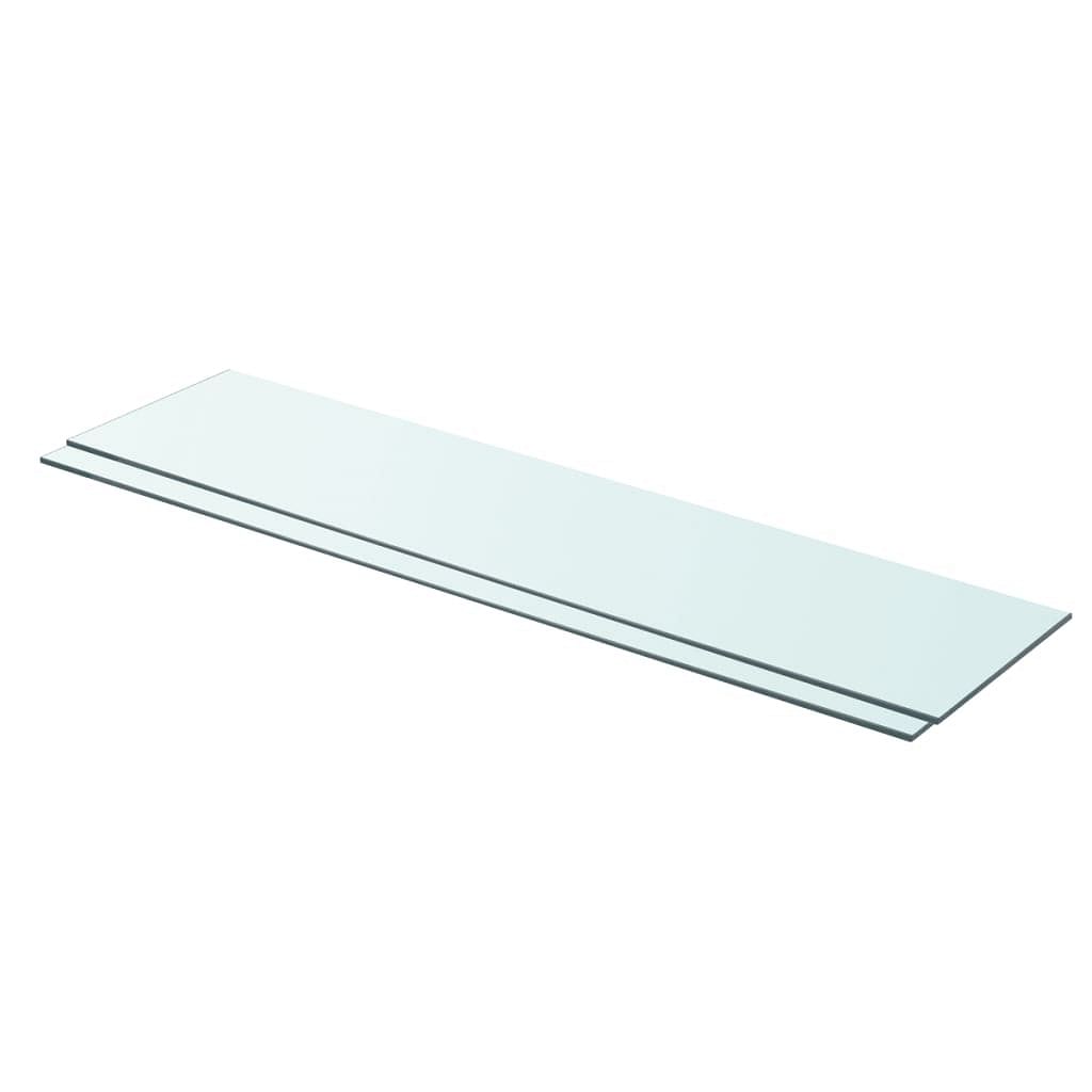 Glass panel set of 2 clear tempered glass 35.4x7.9 in
