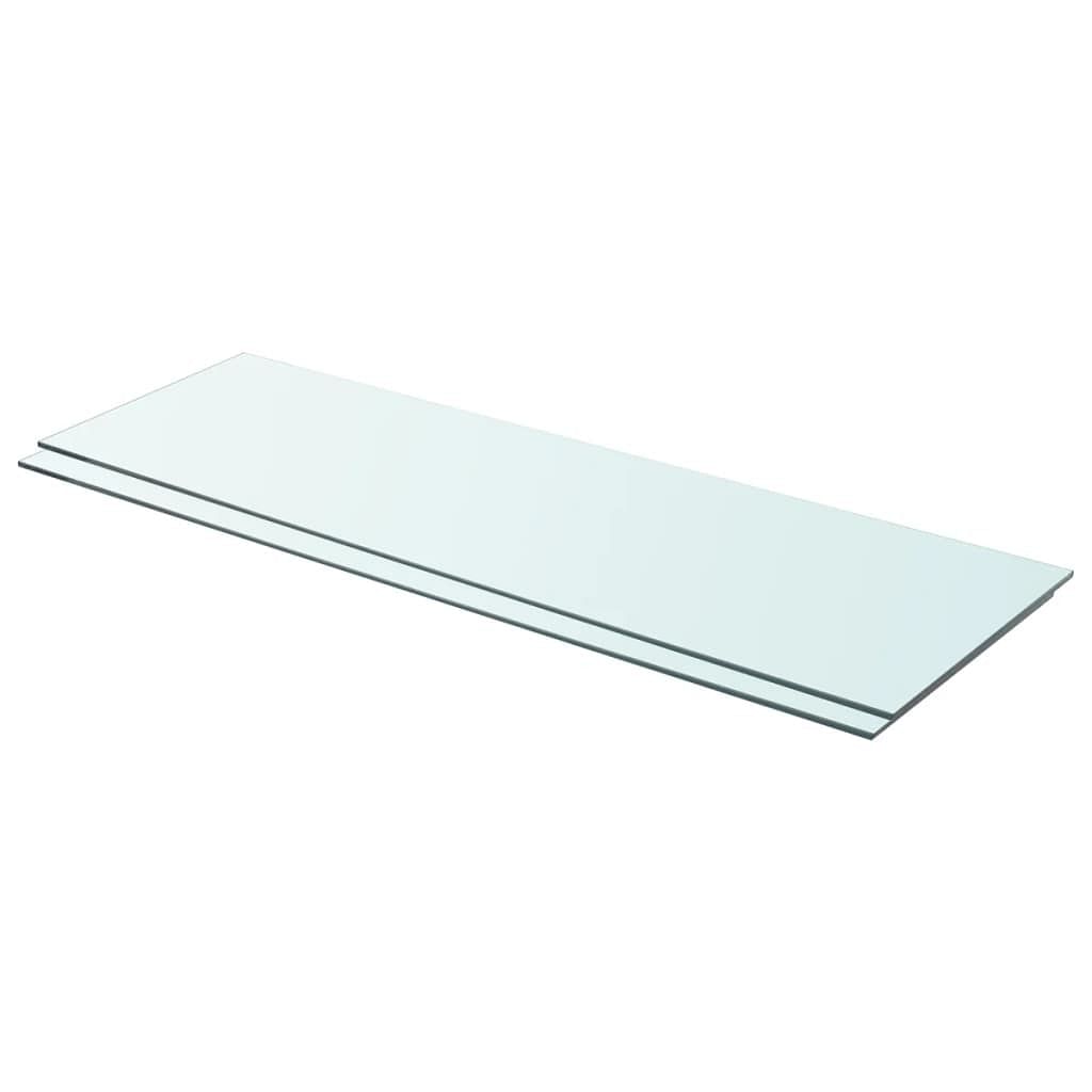 Glass panel set of 2 clear tempered glass 35.4 x 11.8 in