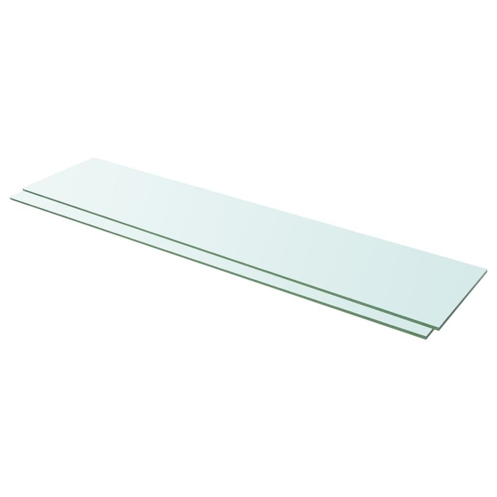 Glass panel set of 2 clear tempered glass 43.3 x 9.8 in
