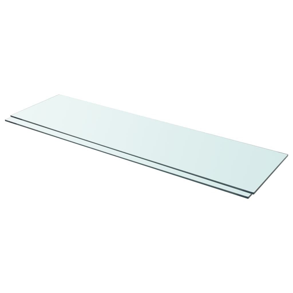 Glass panel set of 2 clear tempered glass 43.3 x 11.8 in