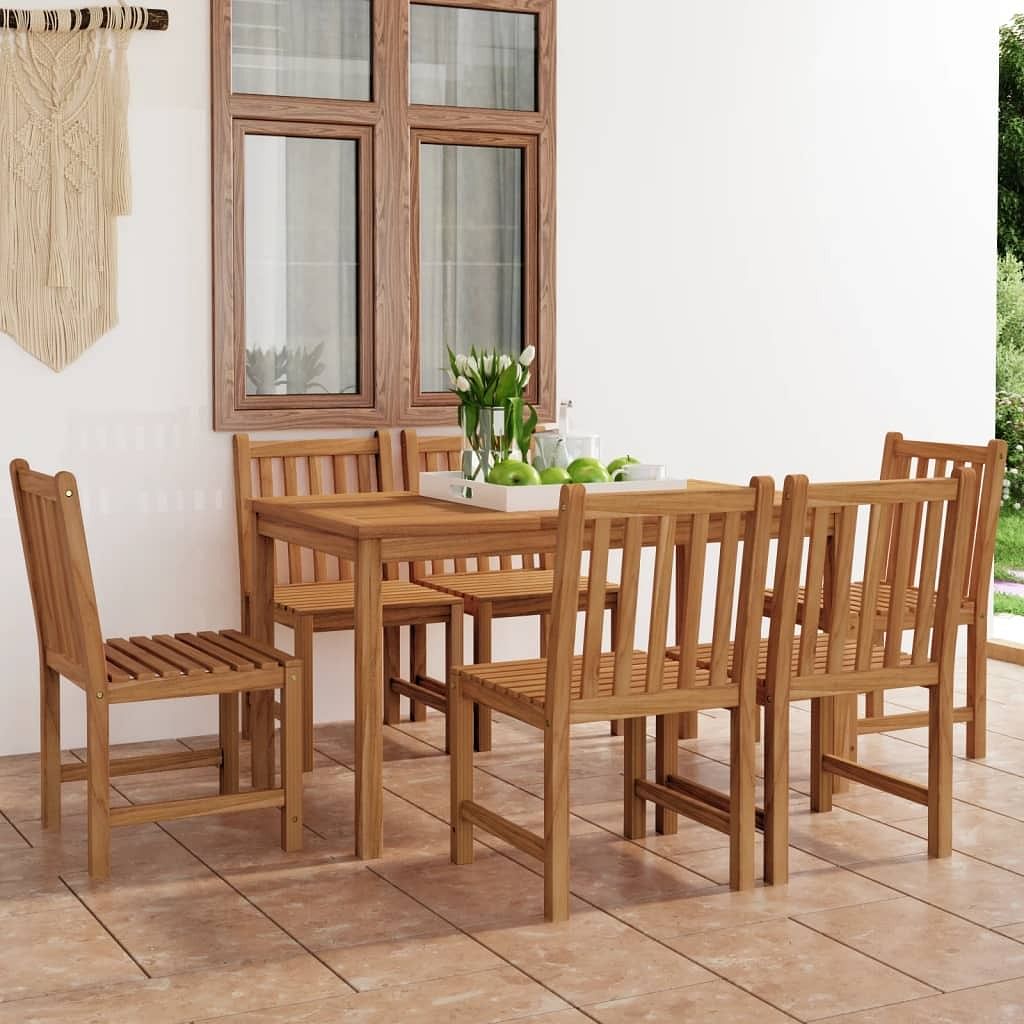 Garden dining set warm teak