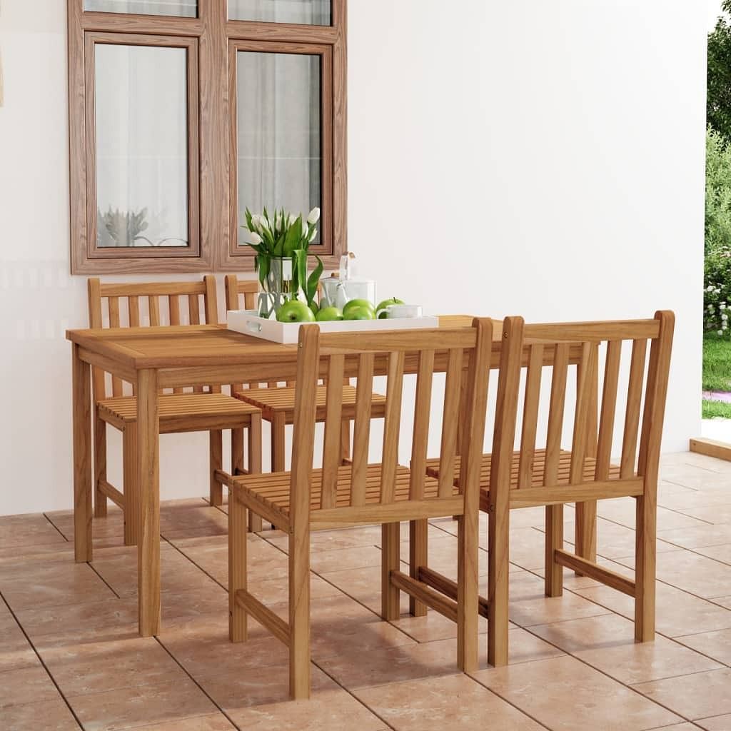 Garden dining set warm natural teak solid teak wood durable