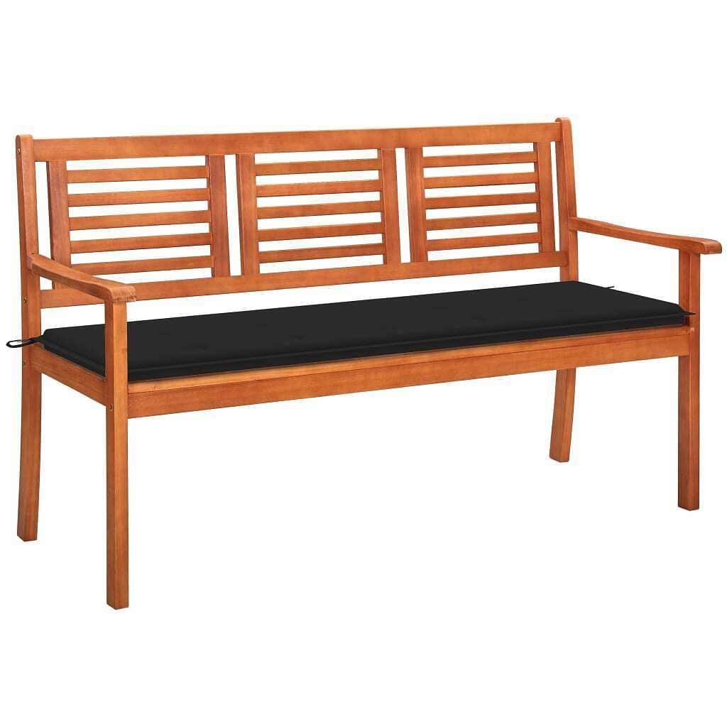 Bench natural eucalyptus wood solid eucalyptus wood 59.1 in