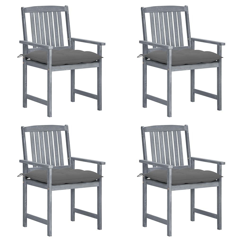 Patio chair set of 4 gray with a gray wash finish