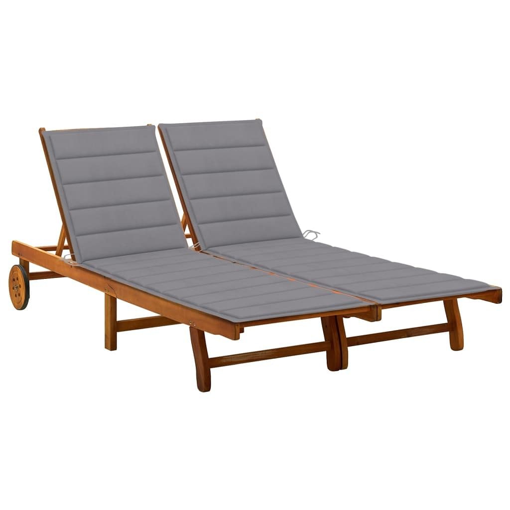 Sunlounger brown solid acacia wood 79 x 46.5 in