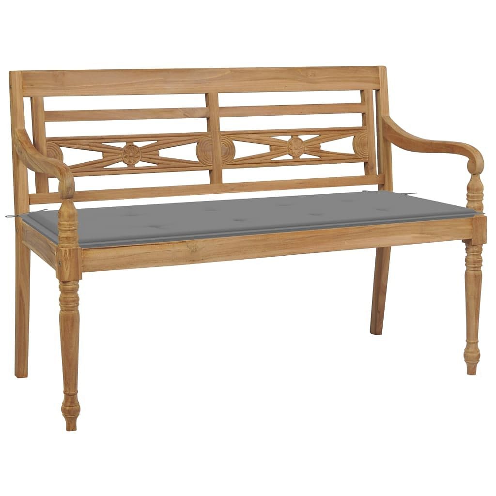 Bench teak wood 47.2 in durable garden bench rectangular