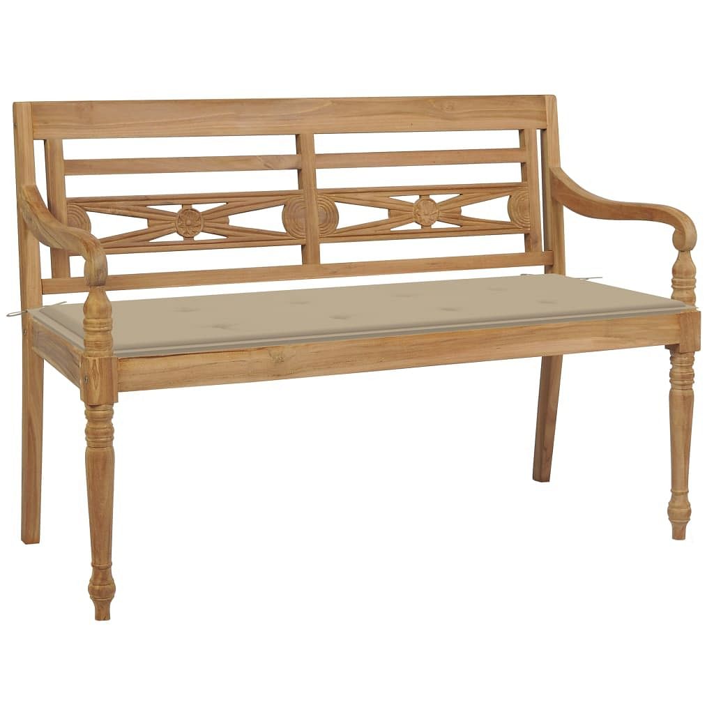 Bench teak wood, beige solid teak wood medium tough