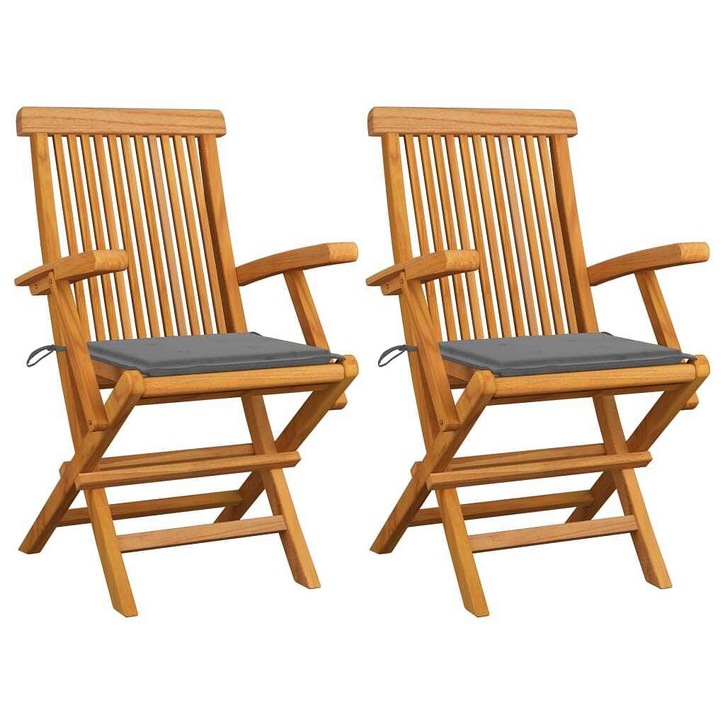 Garden chair set of 2 teak wood fine sanded teak hardwood
