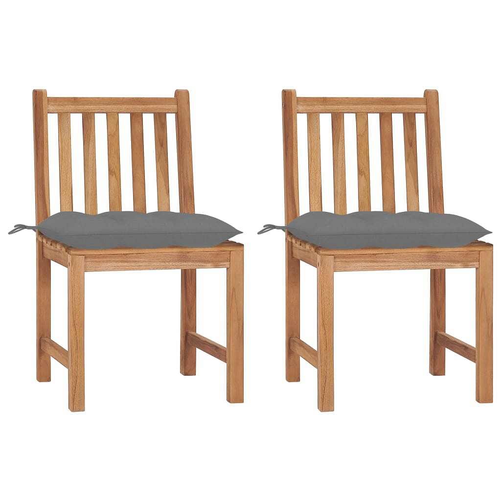 Patio chair set of 2 natural wood fine sanded teak wood standard