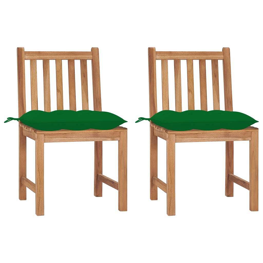 Patio chair set of 2 natural wood fine sanded teak hardwood