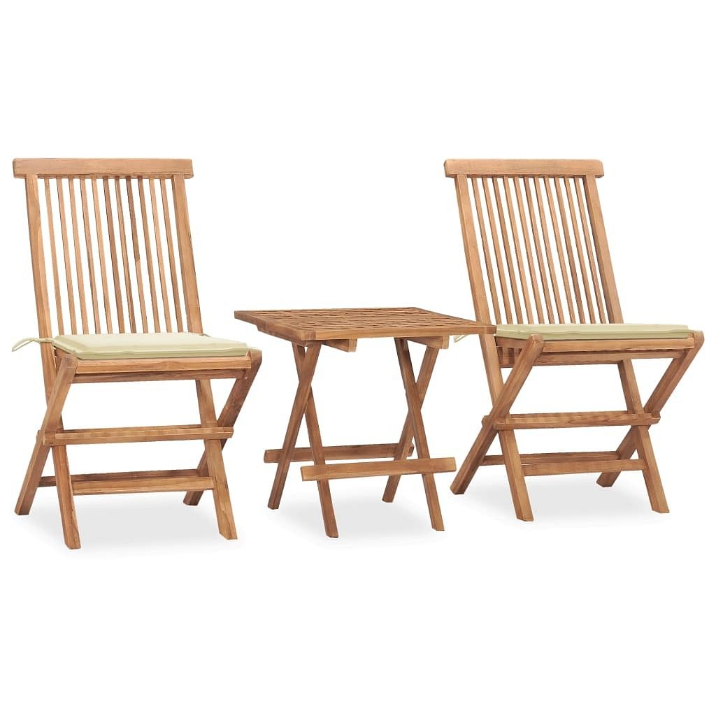 Outdoor dining set teak compact foldable outdoor dining set