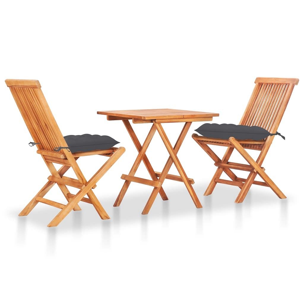 Bistro set teak teak wood medium foldable bistro set round