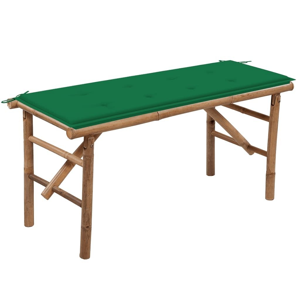 Garden bench natural bamboo, green bamboo, 100% polyester