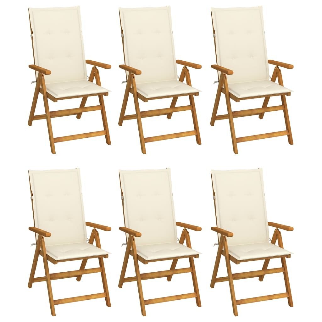 Garden chair set of 6 brown, cream