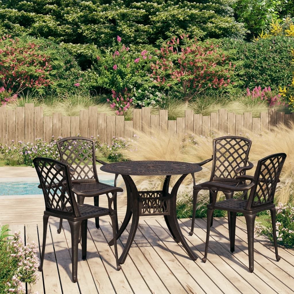 Bistro set bronze cast aluminum medium durable bistro set