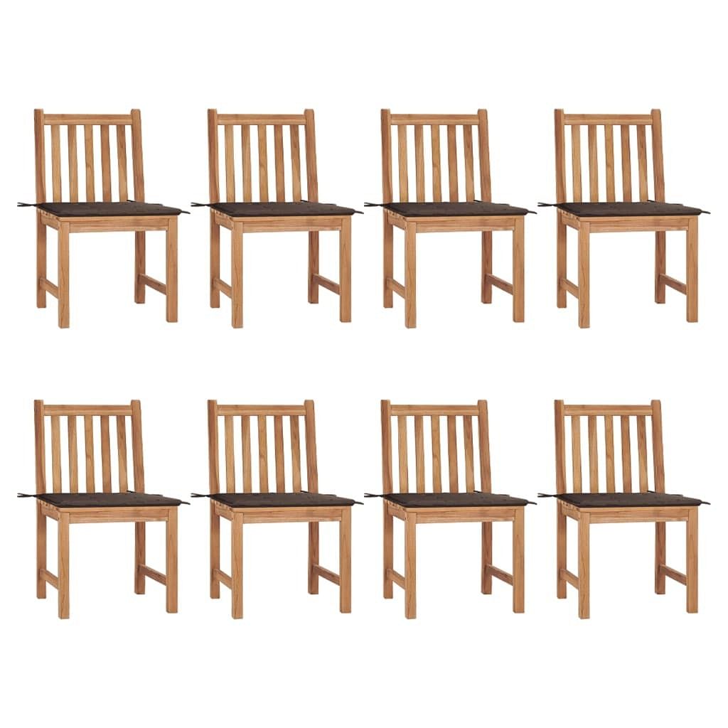 Patio chair set of 8 warm wood