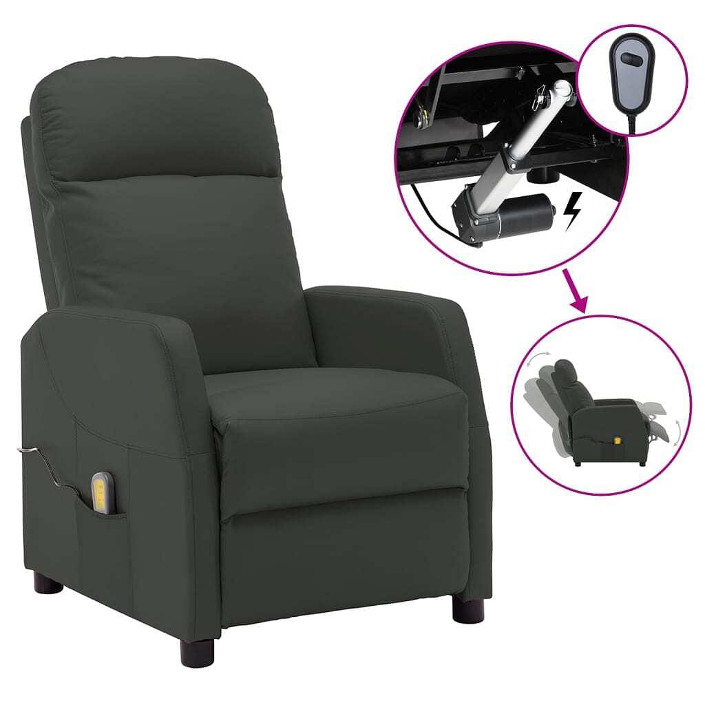 Massage recliner anthracite
