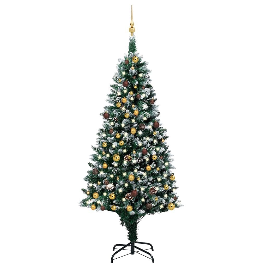 Christmas tree green and white pvc, steel, plastic 83 in