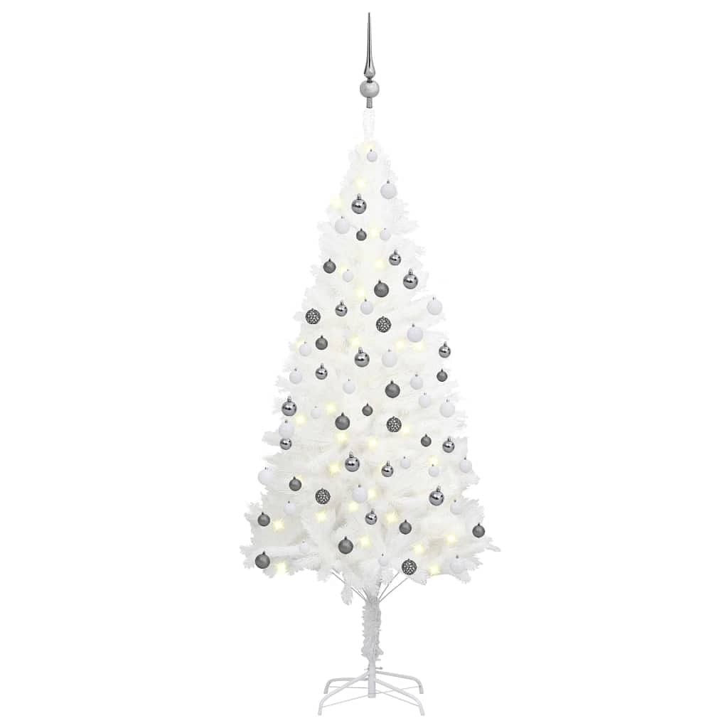 Christmas tree white pe (polyethylene) 59.1 in decorative inlays