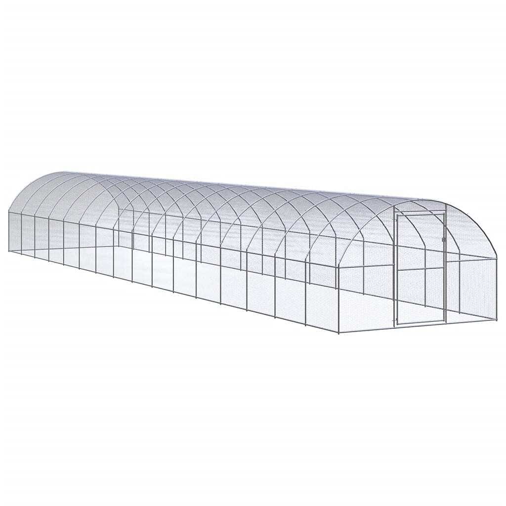 Chicken coop silver galvanized steel large durable chicken coop
