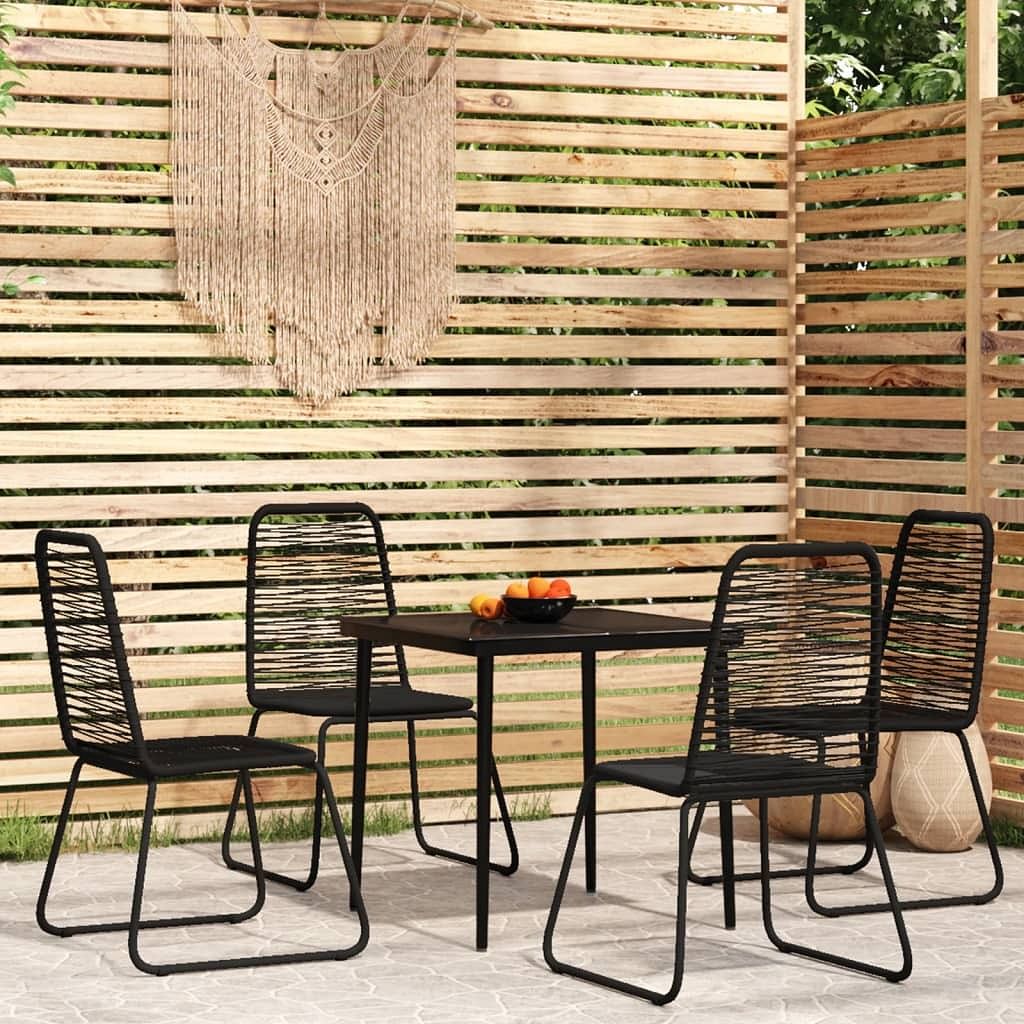 Garden dining set black