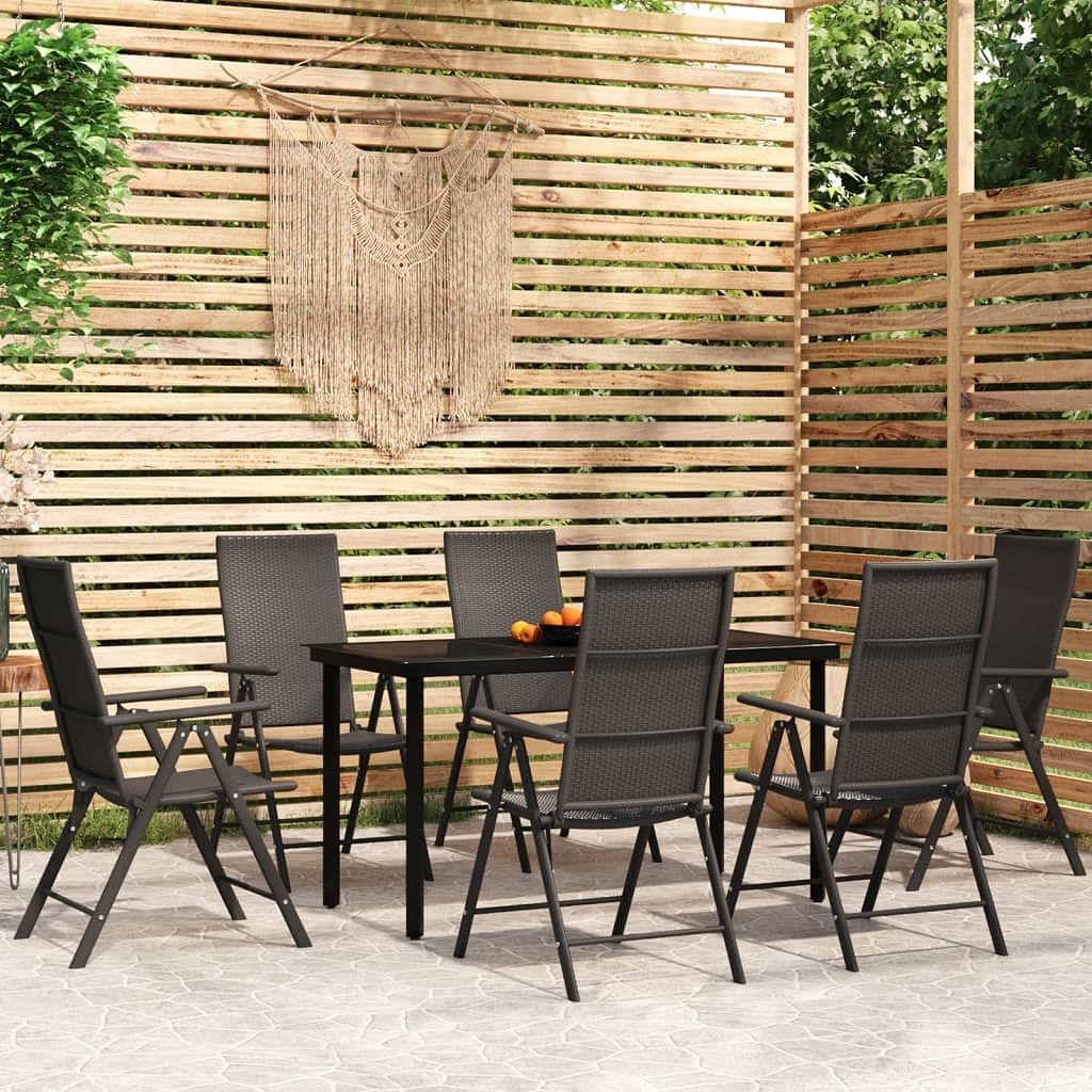 Garden dining set black