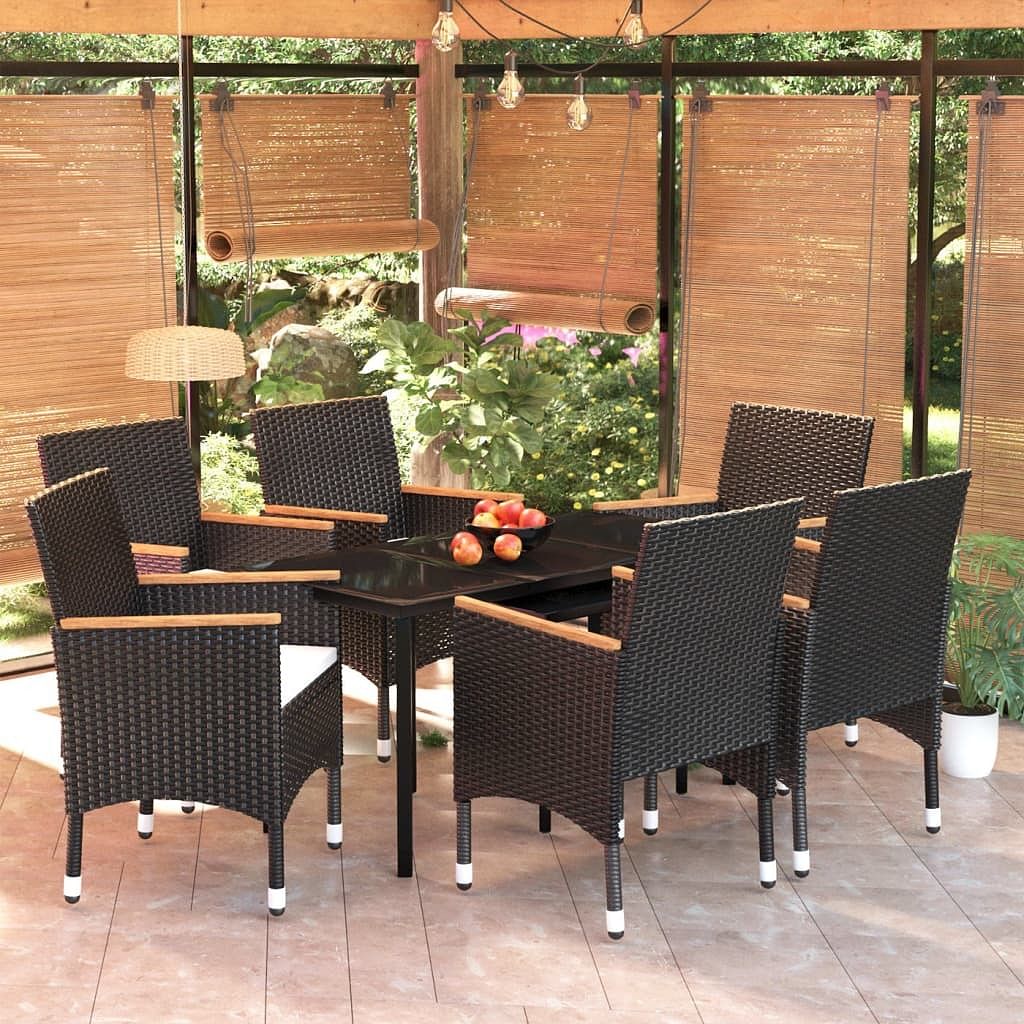 Garden dining set black