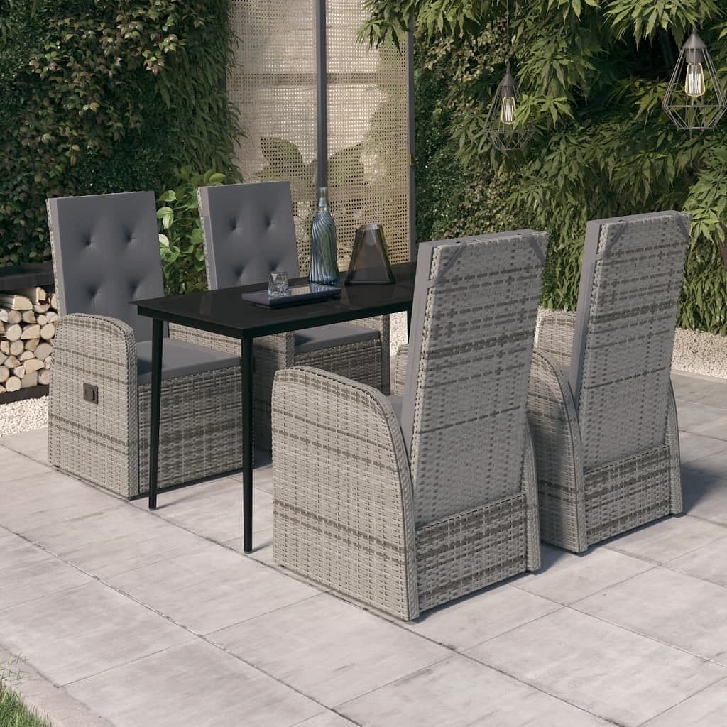 Patio dining set grey and black