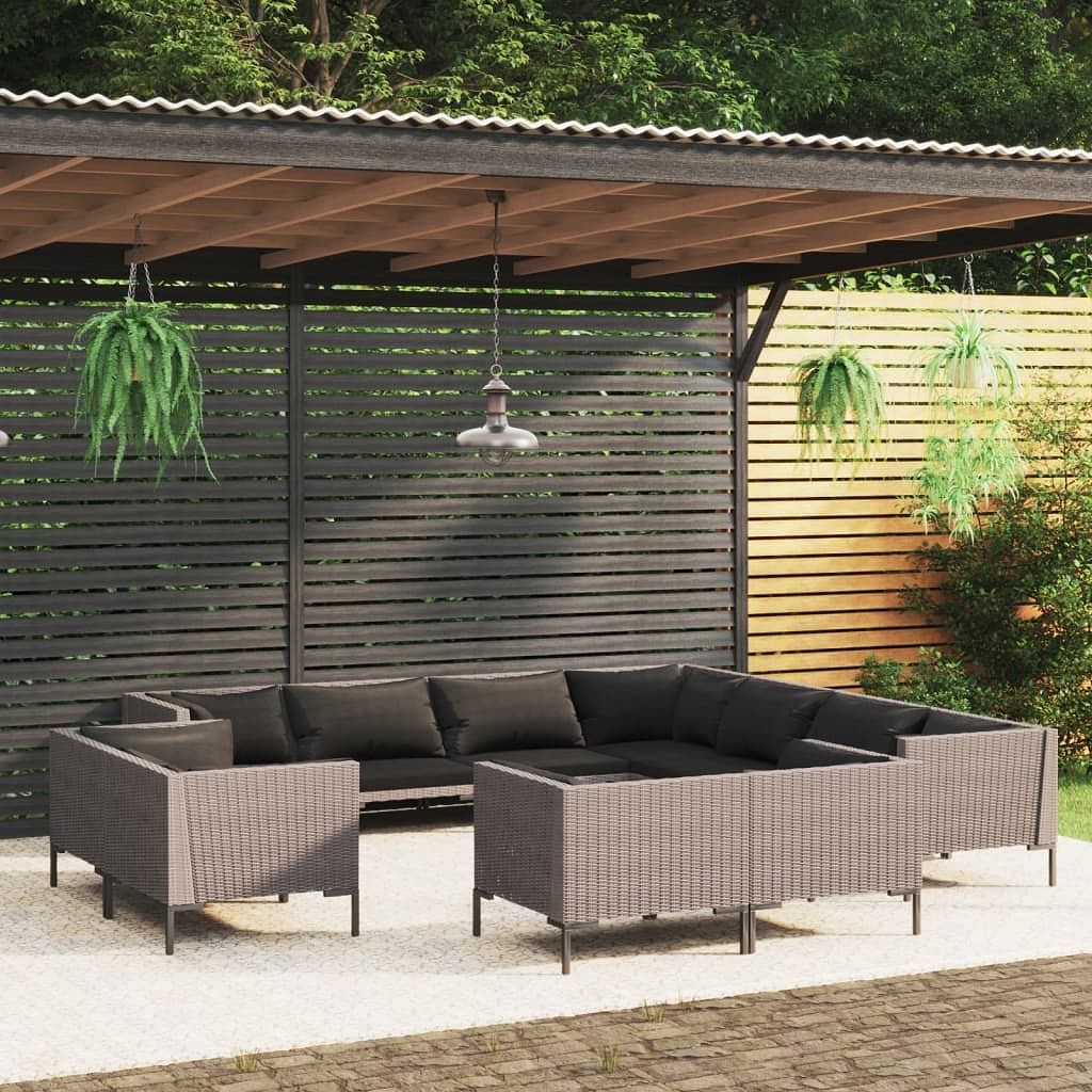 Garden lounge set dark grey