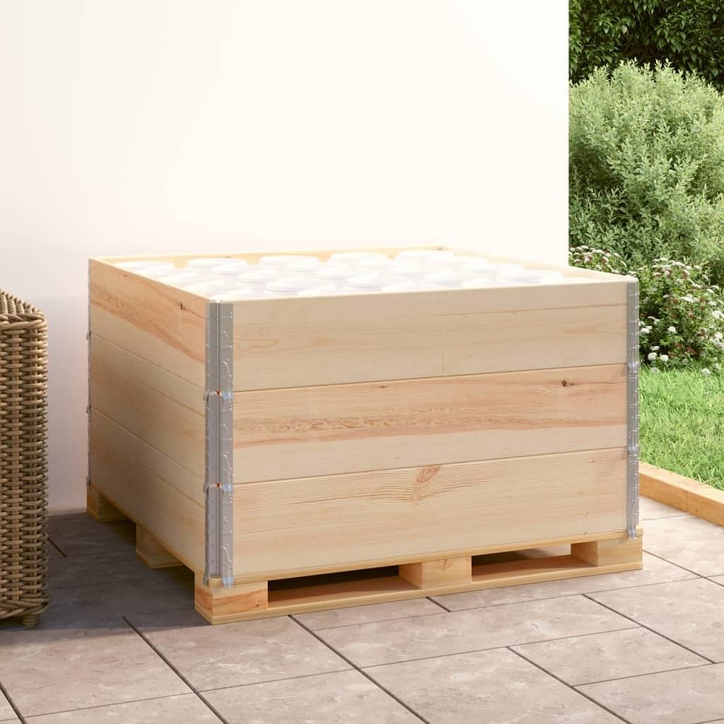 Pallet collars 3 pcs 39.4"x39.4" solid pine wood