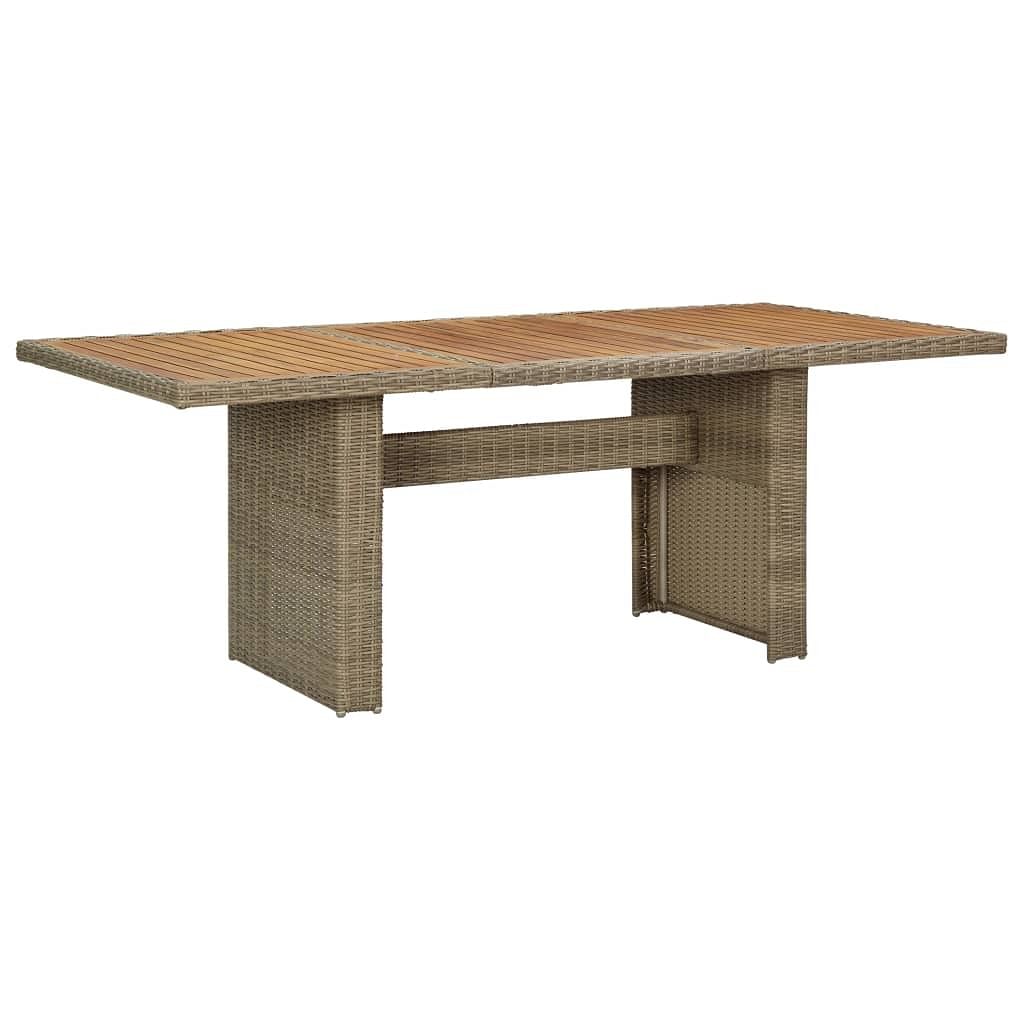 Dining table brown pe rattan large durable dining table