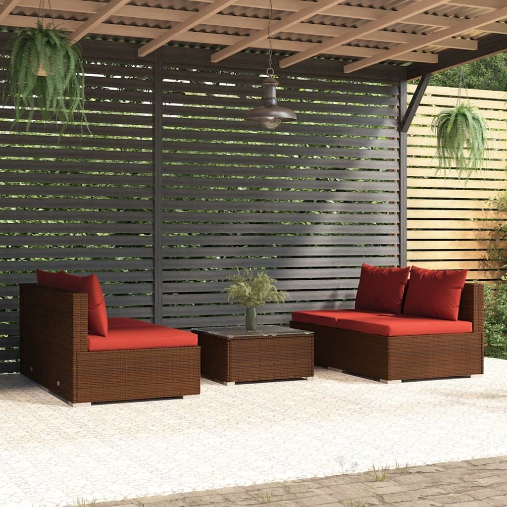 Garden lounge set brown, cinnamon red