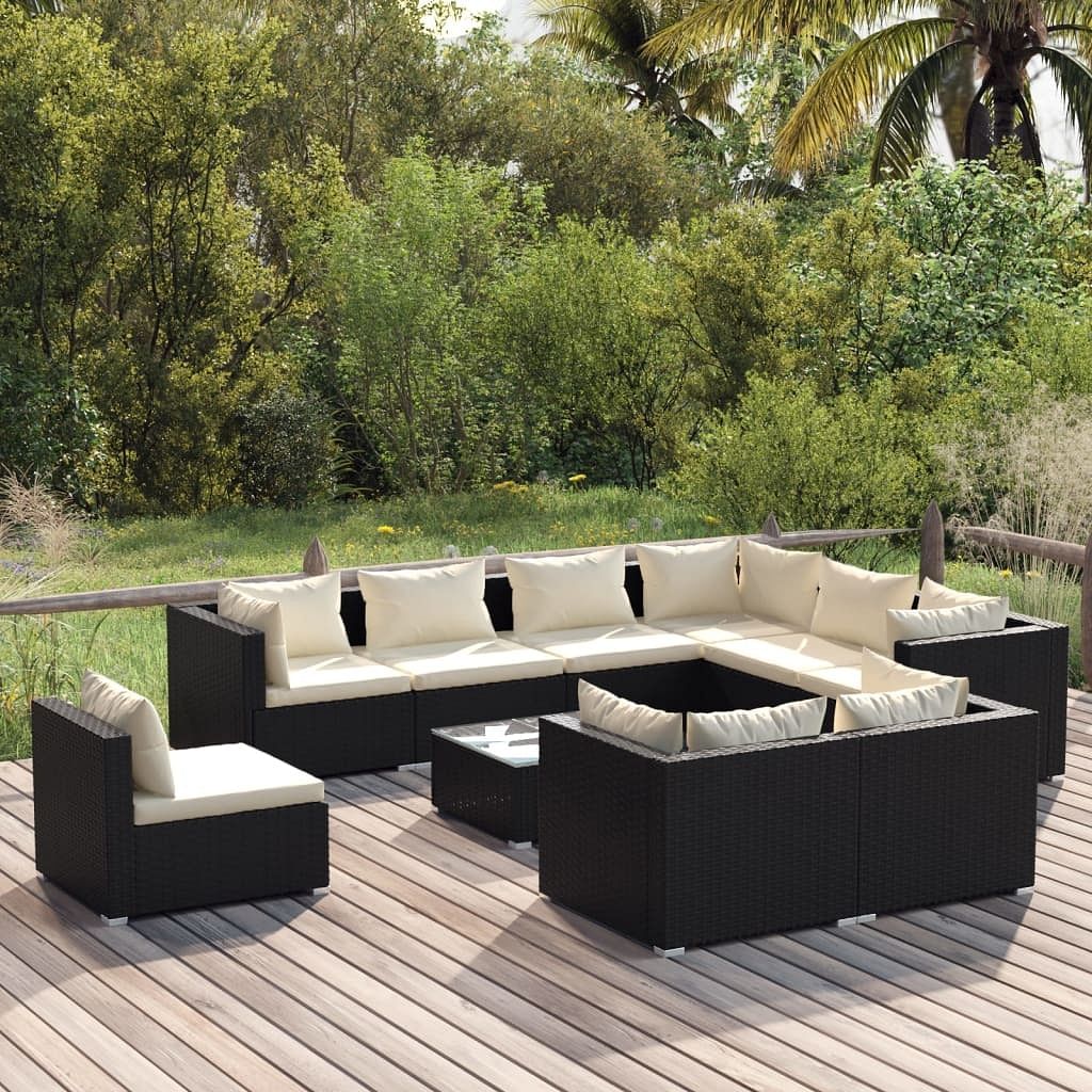 Garden lounge set black