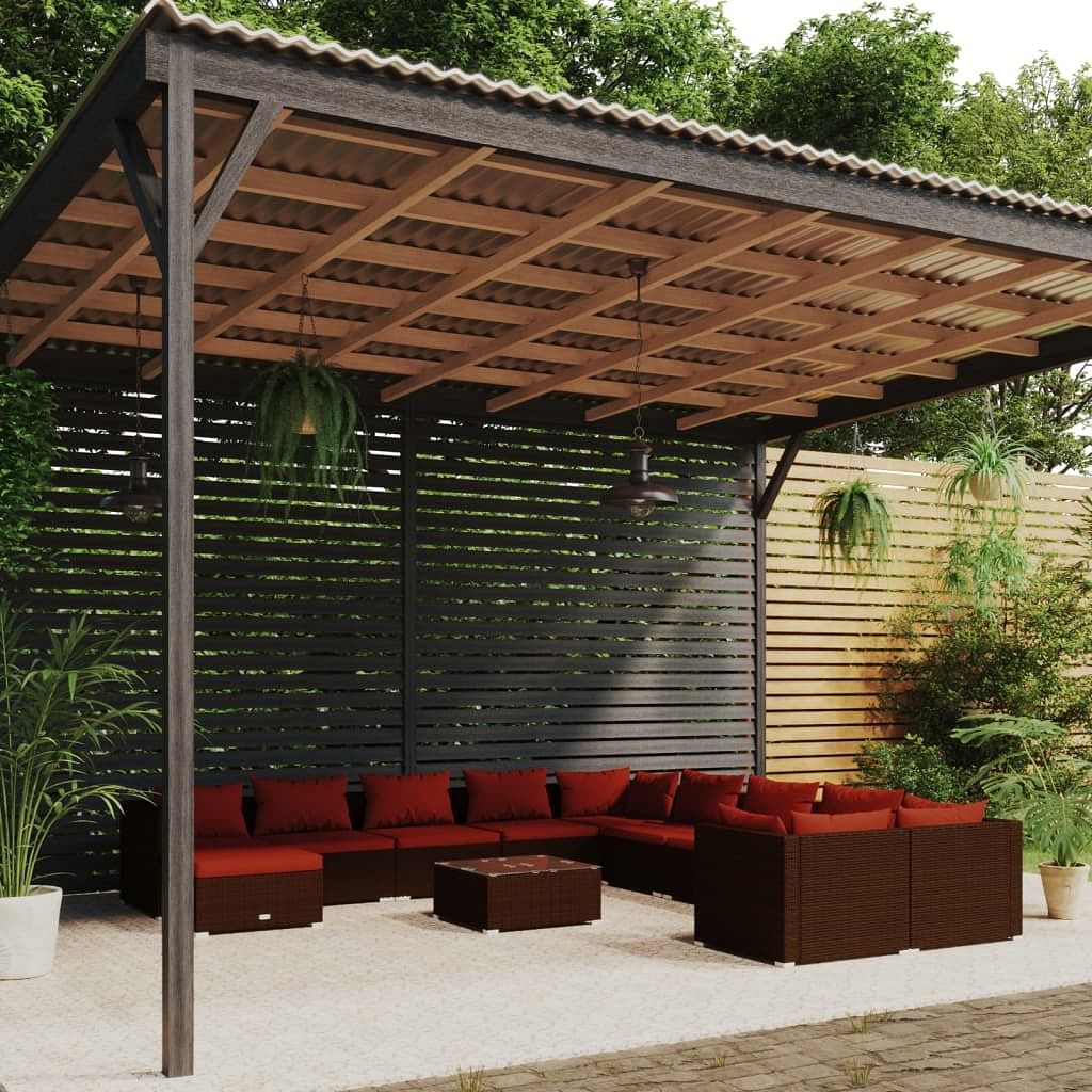 Garden lounge set brown