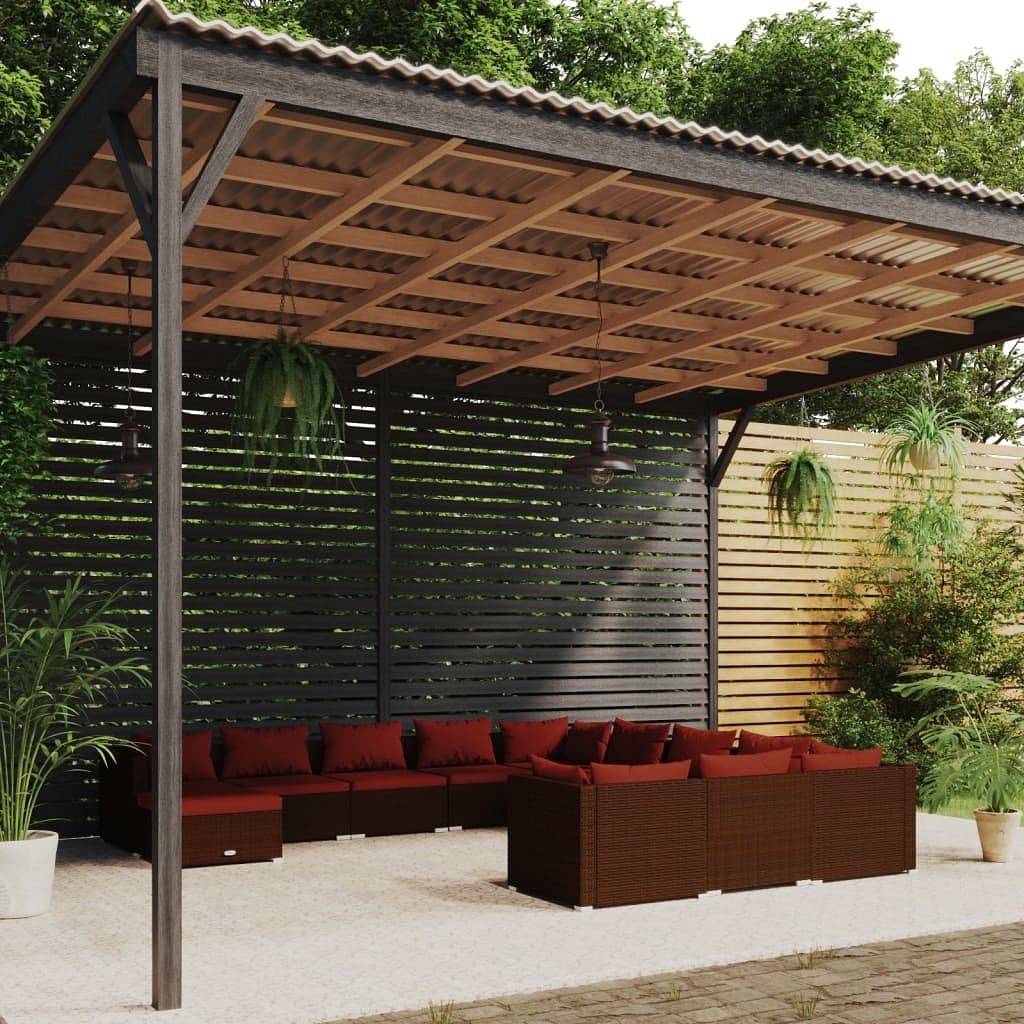 Garden lounge set brown, cinnamon red