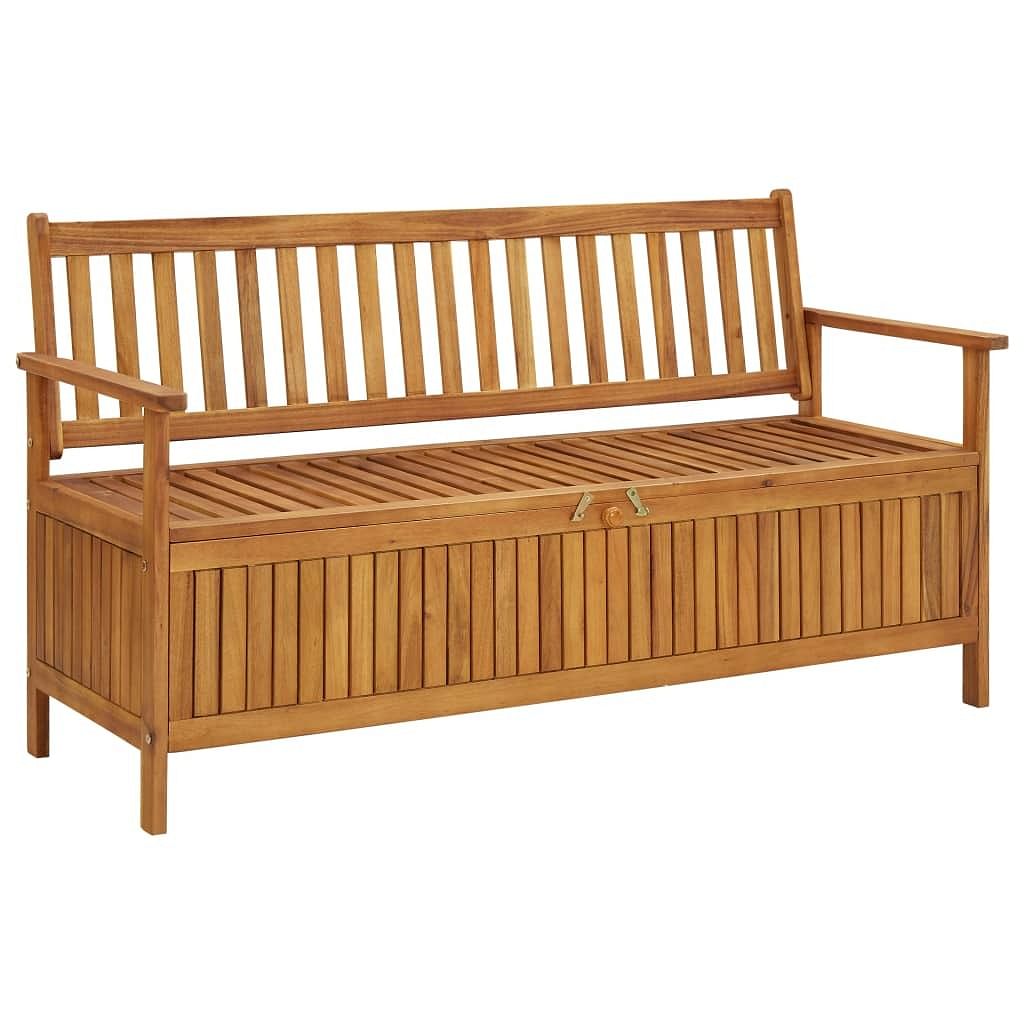 Storage bench natural wood solid acacia wood medium storage bench