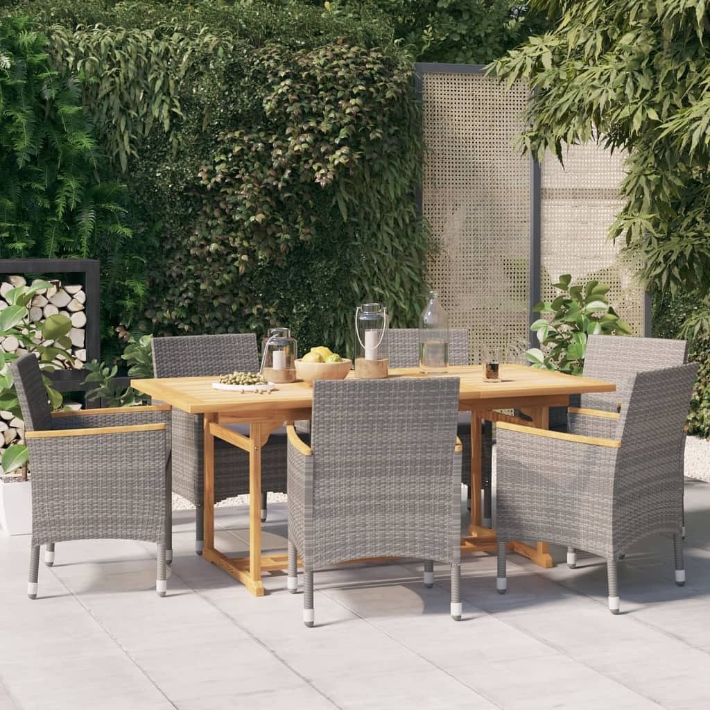 Patio dining set set of 6 gray