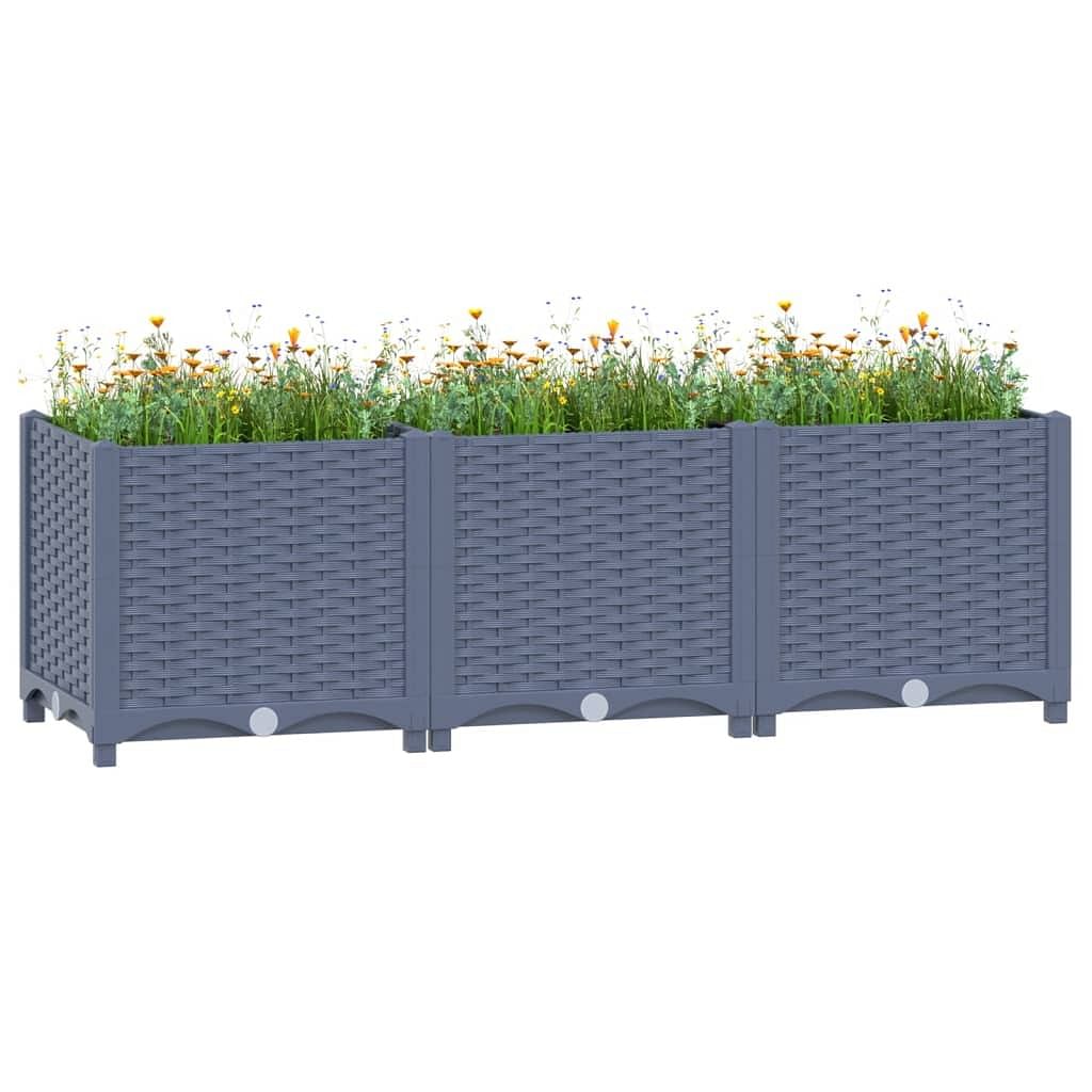 Raised bed blue grey polypropylene 47.2 x 15.7 x 15.0 in durable