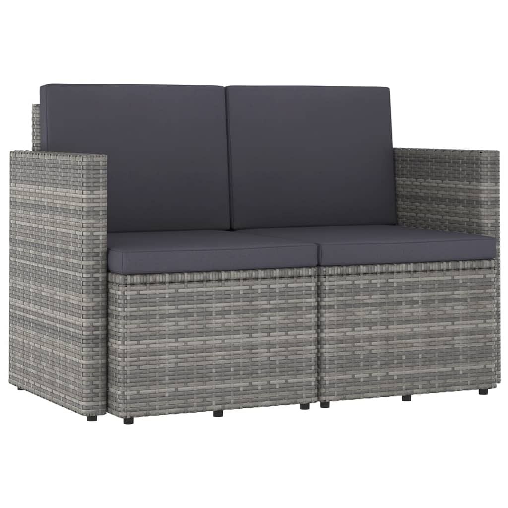 Patio sofa grey and dark grey