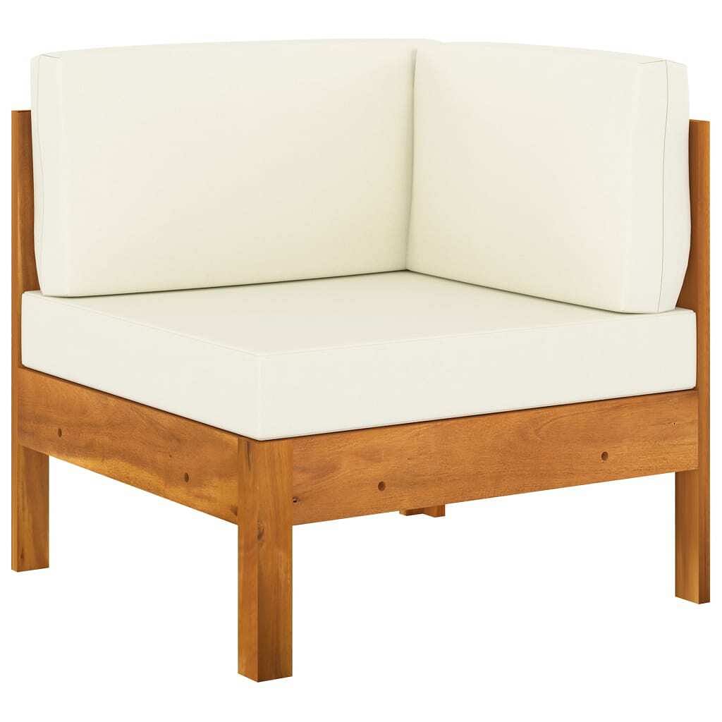 Corner sofa cream white solid acacia wood standard corner sofa