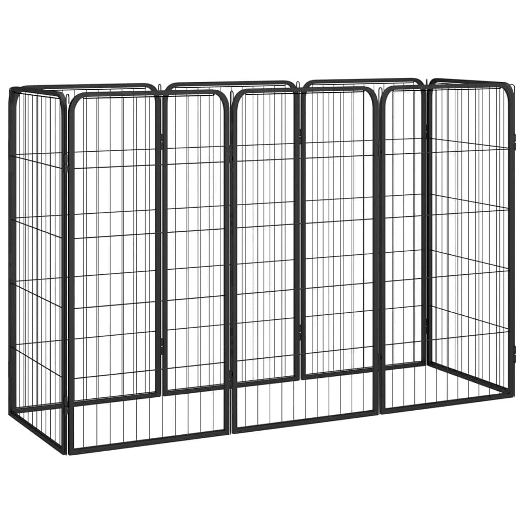 Dog playpen black powder-coated steel