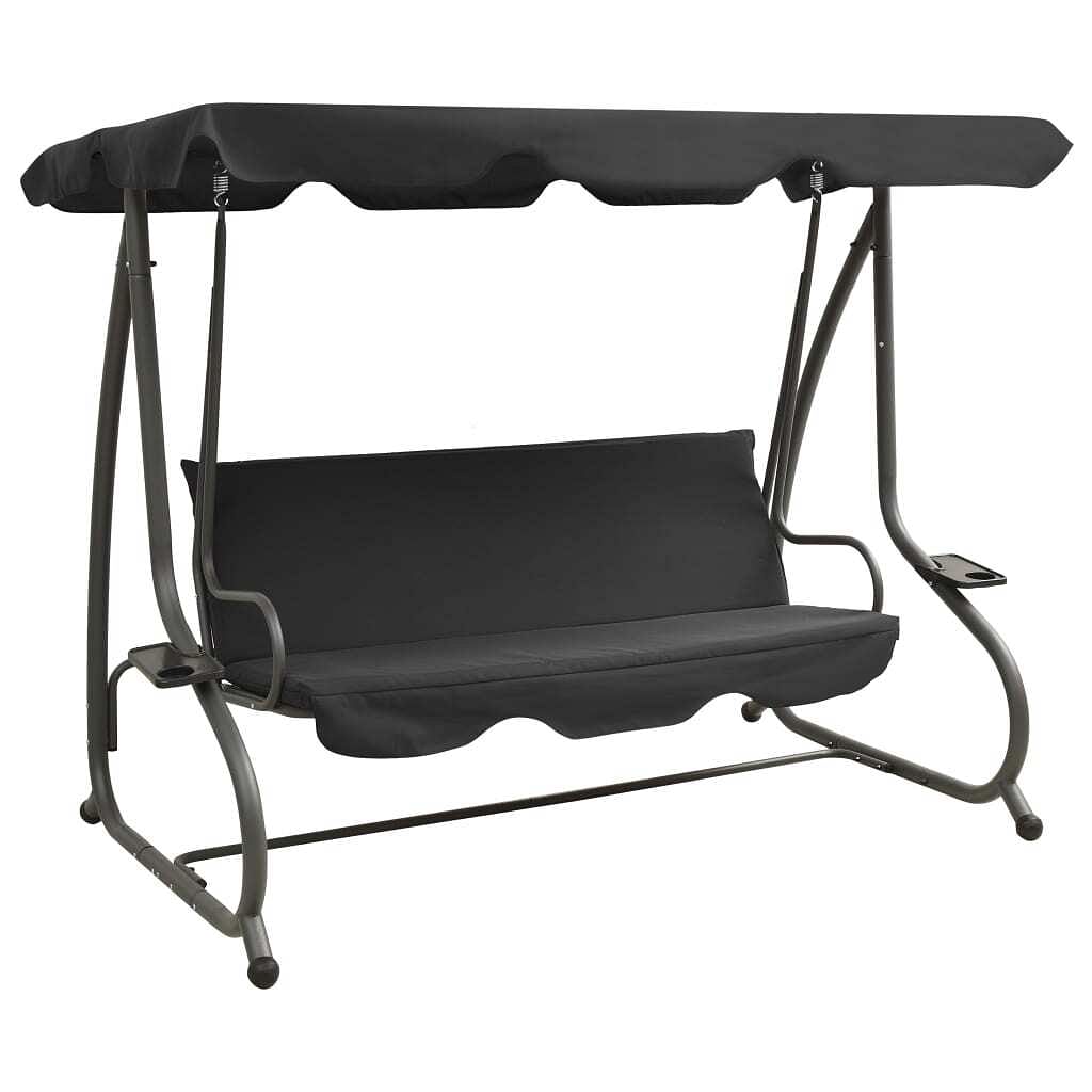 Swing bench anthracite pvc-coated fabric, powder-coated steel