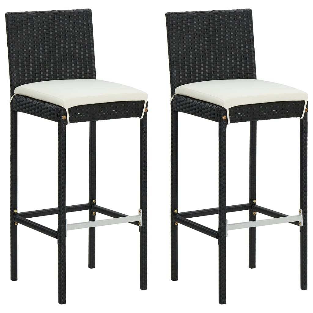 Bar stool set of 2 black