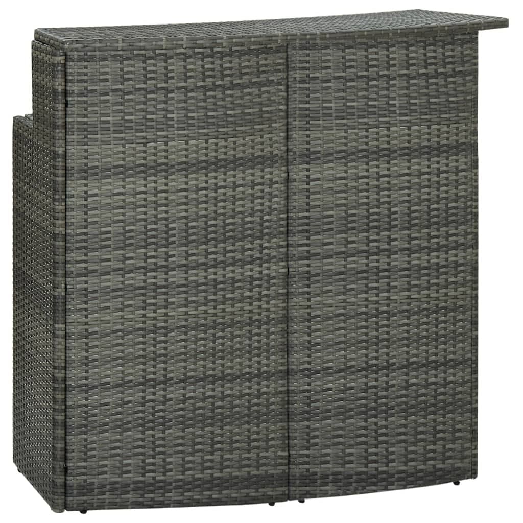 Bar table grey pe rattan, powder-coated steel medium bar table