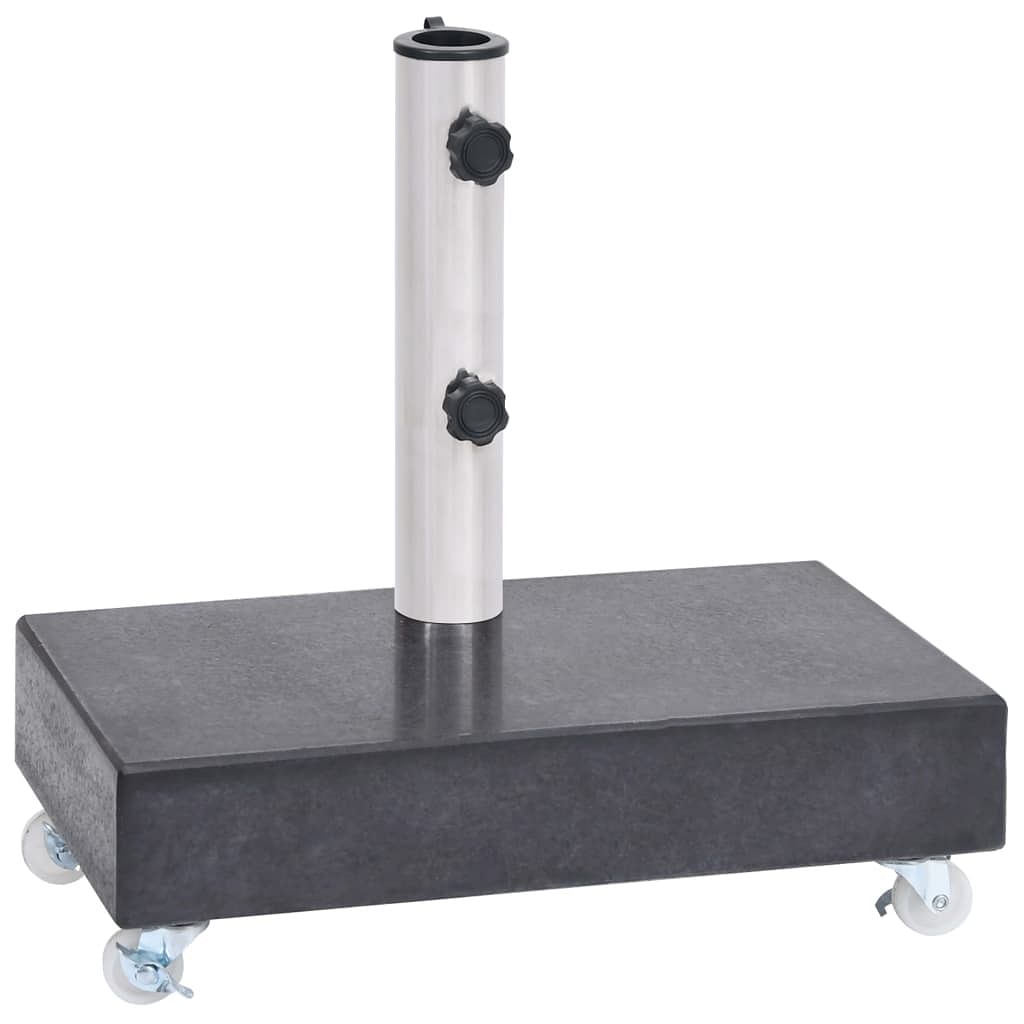 Umbrella base black granite, stainless steel heavy weight endurance