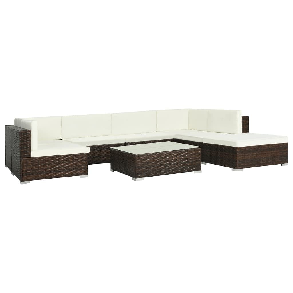 Patio sofa set set of 8 brown